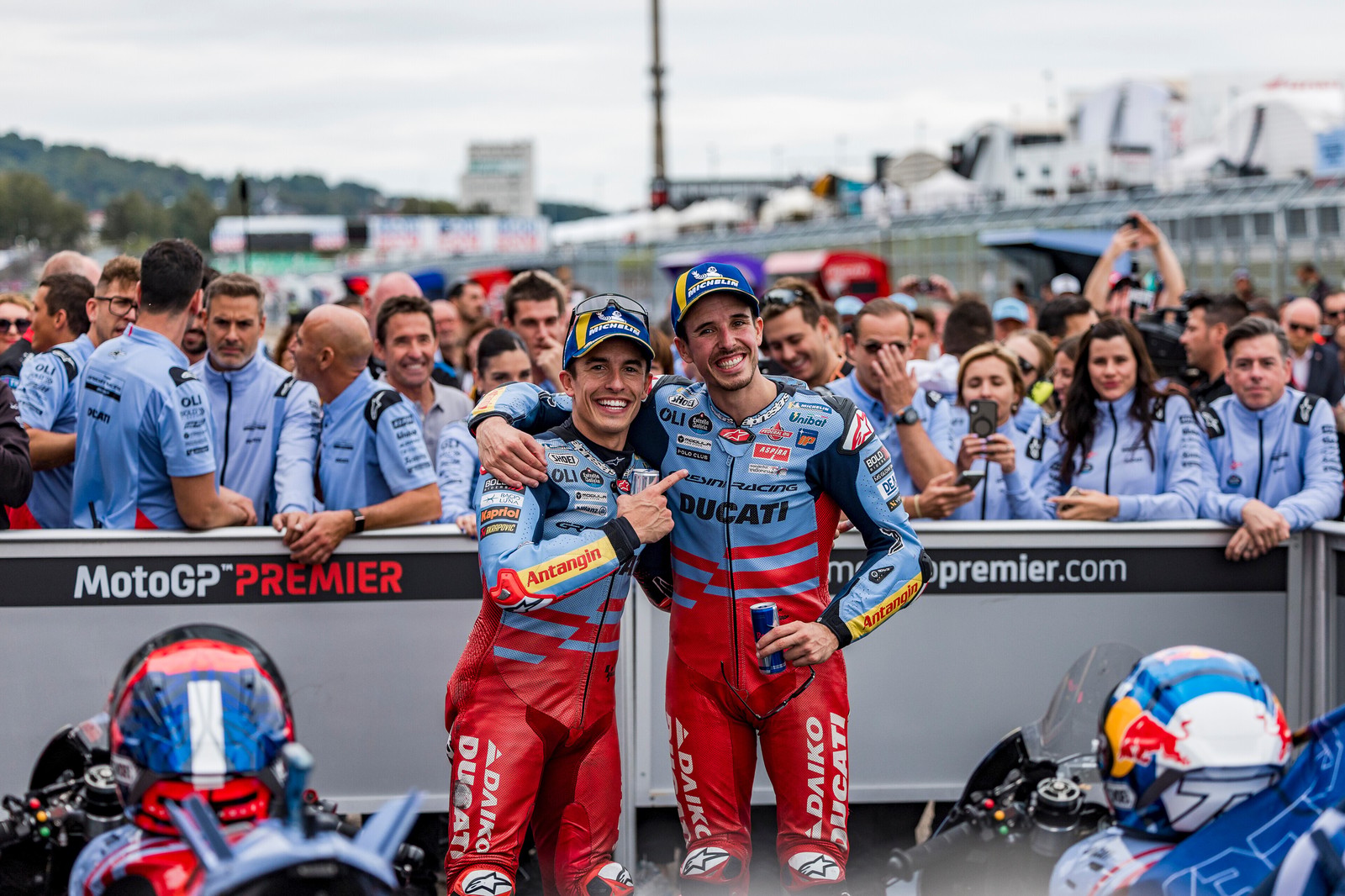 Alex Marquezand Marc Marquez at Liqui Moly Moto GP Germany 2024 at Sachsenring, Germany on July 7, 2024 // Sebastian Kraft / Red Bull Content Pool // SI202407070503 // Usage for editorial use only //